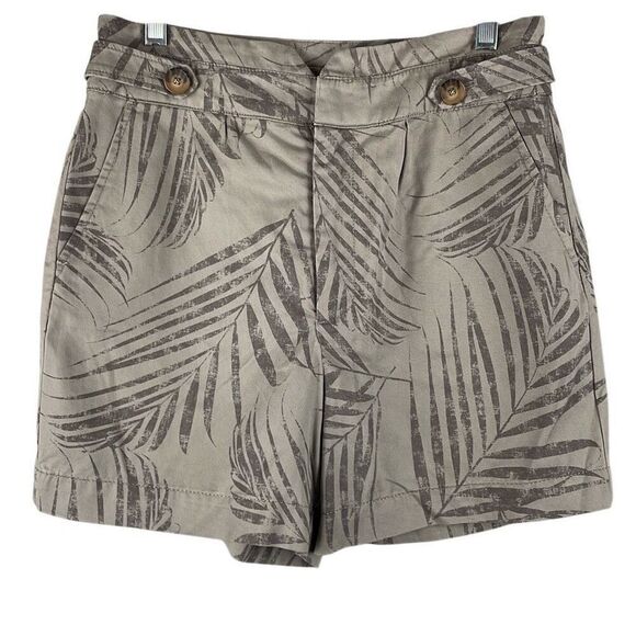 WHBM High Rise Short Khaki Tropical Print 4 - Picture 1 of 13